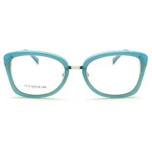 アセテート光学眼鏡、美容ラウンドキャットアイシェイプ高品質女性光学フレーム眼鏡7010