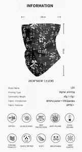 Masker wajah dewasa Multifungsi, tudung syal penutup leher desain tengkorak, cetakan kustom Multifungsi, tabung bersepeda luar ruangan - Product Image 6