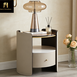 <span class=keywords><strong>Table</strong></span> <span class=keywords><strong>de</strong></span> <span class=keywords><strong>chevet</strong></span> en bois post-moderne créative, style nordique minimaliste, avec un seul tiroir et des éléments métalliques - Product Image 5