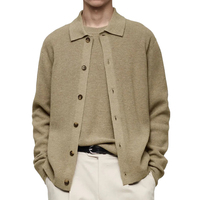 Fashion Casual Einreiher Strick Herren Pullover Herbst Revers Einfarbige Strickjacke Gestrickt Herren Pullover Mantel