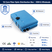 Caja de Distribución FTTH de 16 Núcleos al por Mayor, Caja de Empalme de Fibra Óptica, Caja Terminal Impermeable IP65, Pedido a Granel, Servicio OEM ODM