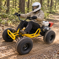 Kart à pédales tout-terrain à essence à 4 temps avec transmission par arbre, idéal pour la plage et les divertissements en plein air