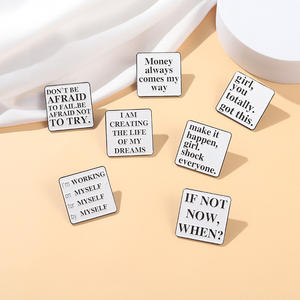 หมุดโลหะเคลือบรูปตัวอักษรสร้างแรงบันดาลใจมีลวดลายเป็นรูปแฟรี่มีปกกระเป๋าเข็มกลัดติดเสื้อแบบเข็มที่เคลือบด้วยแสงยูวีใช้เพื่อเป็นตัวอักษรที่สร้างแรงบันดาลใจ - Product Image 2