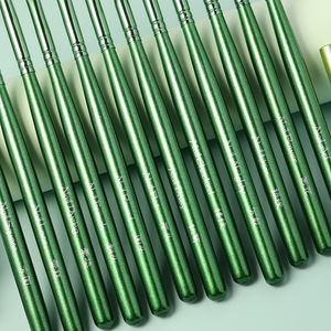 Sıcak 1/12 adet yeşil Metal çubuk tırnak resim fırçası Set toptan boyama kalem büyük kare yuvarlak ışık tedavisi kalem Halo kalem - Product Image 5