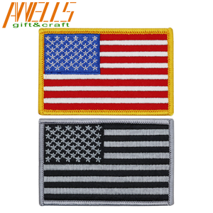 Niềm tự hào Yêu Nước USA Cờ Mỹ vá grey thêu trên cao su PVC cho áo khoác mũ tay áo - Product Image 3