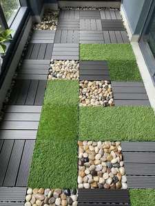 Baldosas Modernas y Contemporáneas para Terraza, Exterior y Acera, WPC Impermeable, Vida Útil <span class=keywords><strong>de</strong></span> 25 a 30 Años, Fácil Instalación con Sistema <span class=keywords><strong>de</strong></span> Clic, Acabado Liso Cepillado Tipo <span class=keywords><strong>Madera</strong></span> - Product Image 5