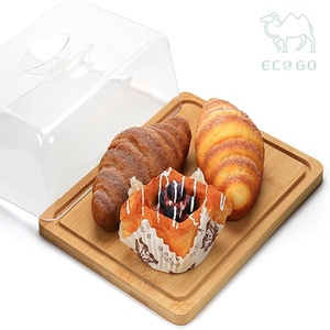 Custom Bamboo Serving Tray Butter Lunch Boxes Airtight Food <b>Storage</b> <b>Container</b> with Lid - Product Image 4