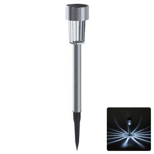 Lampe solaire LED d'ambiance pour pelouse, acier inoxydable, 6500K, idéale pour éclairer les jardins et rehausser les espaces extérieurs. - Product Image 1