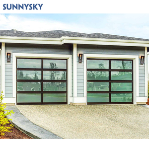 Sunnysky Ouverture automatique design moderne en alliage d'aluminium noir 16x7 <span class=keywords><strong>porte</strong></span> <span class=keywords><strong>de</strong></span> <span class=keywords><strong>garage</strong></span> double avec ressorts et quincaillerie - Product Image 6