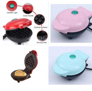 Minimáquina para hacer gofres, máquina para hacer gofres con placa de corazón colorida, sin adherente, <span class=keywords><strong>2021</strong></span> - Product Image 2