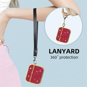 Estuche Protector para Auriculares <span class=keywords><strong>Air</strong></span> <span class=keywords><strong>Pods</strong></span> de Lujo con Brillantina y Correa de Cuero para <span class=keywords><strong>Apple</strong></span> AirPods Pro - Product Image 5