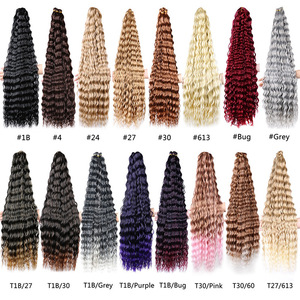 30 Inch Deep Wave Twist Crochet <b>Braiding</b> Hair High Temperature Fiber Single Weft <b>Long</b> Curly Hair Extensions for Women - Product Image 1