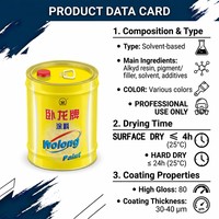 Peinture de finition liquide alkyde économique Wolong, anti-corrosion, décorative, pour extérieur, 6 couleurs pour structure en acier, métal