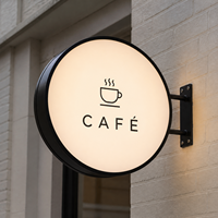Enseigne lumineuse extérieure rétroéclairée en acrylique pour magasin, signalétique commerciale, commerce de détail et café – Fournisseur de tailles personnalisées