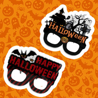 Gafas de Fiesta de Plástico Impresas para Halloween, Accesorios Divertidos para Fotos, Decoraciones al por Mayor, Envío Internacional desde China