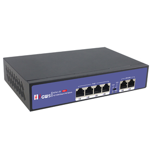 สวิตช์ PoE แบบ OEM/ODM 4+2 พอร์ต RJ45 พร้อมอินเจคเตอร์ รองรับ POE 52V 100Mbps Wifi Smart IP 4 พอร์ต - Product Image 2