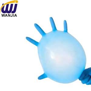 Sarung Tangan Sekali Pakai WANJIA Nitrile Tebal Biru Bertekstur Anti Selip untuk Pemeriksaan Medis Hewan, Pekerjaan Kebersihan - Product Image 3