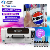 Impresora de Logotipos LETOP A3, Impresora Digital de Inyección de Tinta UV, Uvdtf, Automática, Grado 600dpi, Impresora DTF de Rollo a Rollo para Etiquetas Adhesivas