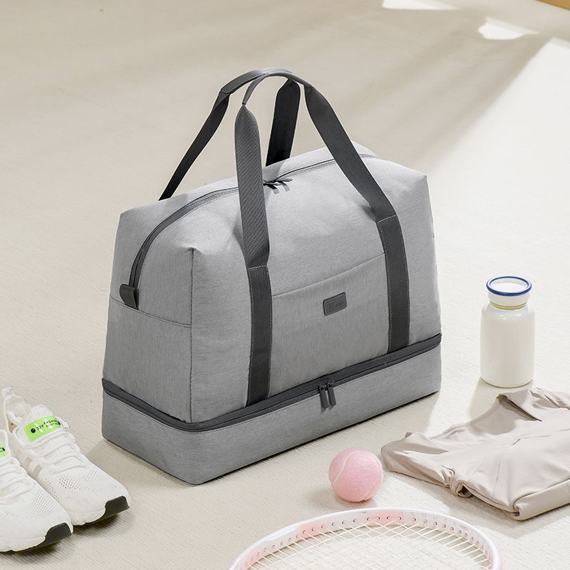 2024 New Rpet Soft Oxford Travel Bag Waterproof Duffle With Zipper Compartment For Shoes Luggage Multi-functional For Travelling