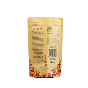 Biodegradable Heat Seal Custom Packaging Ziplock Stand Up Kraft Paper Zipper Bag