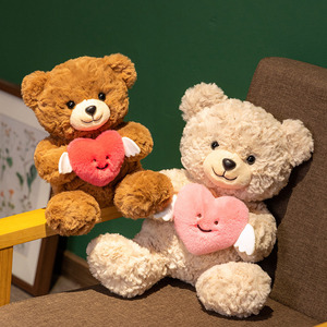 Boneka Beruang Plush Hadiah Valentine Custom Logo Pabrik OEM Dengan Hati Merah, Hadiah Hari Ibu, Mainan Hewan Boneka Valentine Lembut - Product Image 2