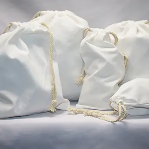 Benutzer definierte Logo gedruckt Geschenk Leinwand Baumwolle Double String Handtasche Schuh Staub Kordel zug Tasche