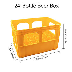 Caisses en plastique perforées en PP rouge empilables pour entrepôt d'usine, recyclables, robustes, pour fruits et légumes - Product Image 2