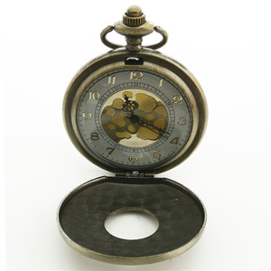 Reloj de bolsillo romano vintage, perfecto como regalo de joyería antigua, reloj colgante hueco con cadena, collar steampunk de medio cazador - Product Image 3