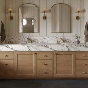 Muebles de Cocina Modulares Modernos Europeos, Tablero de Melamina HPL/HPDL, Paneles de Puerta de Acrílico y Mármol, Personalizables, para Uso en Villas y Apartamentos 1 - Product Image 1