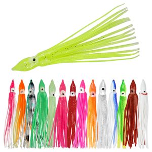 เหยื่อตกปลาเรืองแสงแบบนิ่ม ขนาด 5 ซม.-10 ซม. 12 ซม. 15 ซม. 5 ชิ้น/ถุง 20 สี เหยื่อปลอมปลาหมึก PVC สำหรับตกปลาจากเรือและทะเล เหยื่อปลอมปลาหมึกยักษ์ - Product Image 1