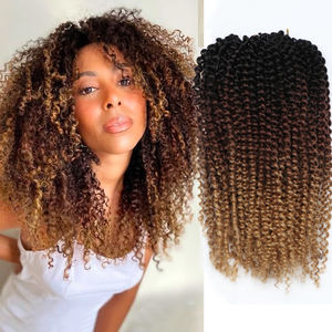 <span class=keywords><strong>Afro</strong></span> <span class=keywords><strong>Kinky</strong></span> Curly Vlechten Extensions Gemengd Drie Kleuren Korte Stijlen Jerry Curl Haak Met Eiwitvezel Marleybob Vlecht - Product Image 1