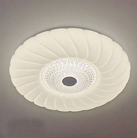 Plafonnier LED à 3 températures de couleur changeantes avec base en fer et couvercle en acrylique, design contemporain pour salon (3707-D400)