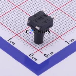 TS-1010GS-BR10026 Tactile Switch SMD-4P,6.2x6.2mm Switch Single Pole Single Throw Round Button 2.6N Vertical Mount - Product Image 2