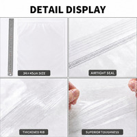 Sac en plastique transparent refermable avec fermeture éclair PE, sac en polyéthylène refermable 34*45cm, emballage imperméable, impression personnalisée