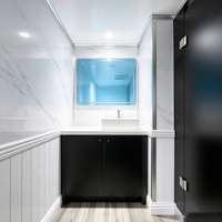 Remorque sanitaire portable à double cabine avec toilettes et réservoir de stockage pour les secours d'urgence et les camps d'aide humanitaire