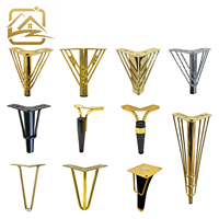 Pieds de meubles modernes en laiton, forme triangulaire, design industriel, support de canapé en métal robuste, finition or, noir, argent
