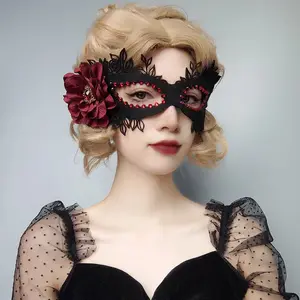 Rose-Augenmaske Maske Erwachsene Kind Halloween-Party Halloween Karneval ausgefallenes Kleid Cosplay SM Rose-Augen-Spitzenmaske