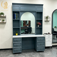 Miroir de Barbier Simple et Luxueux avec Lampe, Design Classique, Miroir à Coiffer pour Salon de Coiffure et Espace de Bureau