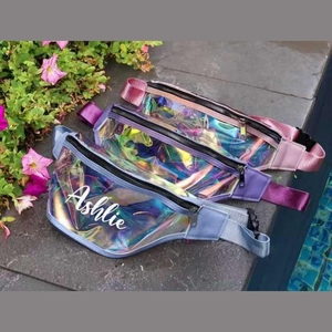 Riñonera holográfica de PVC transparente de 10 pulgadas, riñonera deportiva de gran capacidad, riñonera portátil con degradado para hombres y mujeres - Product Image 5