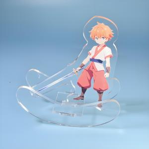 HanXin personalizado impreso acrílico Standee plástico transparente holograma soporte llaveros promoción vaso artesanías de plástico