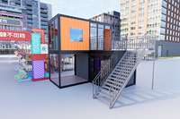 Maison conteneur préfabriquée modulaire isolée en acier, prête à l'emploi, de 20 pieds, démontable, portable, en kit, pour usage hôtelier