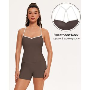 Sports <b>Bra</b> Women Deep V Neck Spaghetti Strap Yoga Workout Tank Top Breathable <b>Stretch</b> Fit - Product Image 5