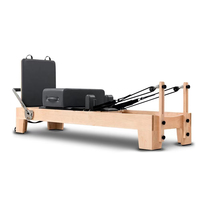 Reformer Pilates en Bois d'Érable avec Plateforme de Saut et Poulie Réglable pour Studio Professionnel – Entraînement de Base Durable