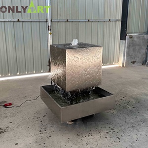 Onlyart <strong>Factory</strong> Professional <strong>Design</strong> and Custom Made Modern Custom Simple square Outdoor Stainless Steel <strong>Abstract</strong> Fountain - Product Image 2