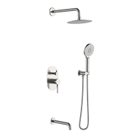 Ensemble de douche mural thermostatique en laiton noir mat à 3 voies avec cascade, design personnalisé, pour salle de bain
