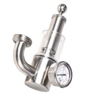 Soupape de décharge de pression d'air sanitaire en acier inoxydable SS304 avec manomètre Manomètre fixe Vannes de filage de DN25-DN40 d'échappement