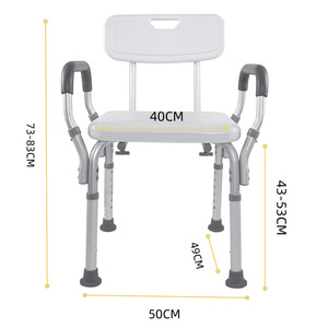 Chaise de douche pliante pour personnes âgées, en alliage d'aluminium, capacité de 250 kg, tabouret de toilette et de douche portable, double usage, sécurité dans la salle de bain - Product Image 3