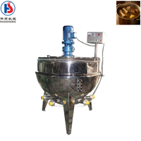 Huashang RVS-ketel met omhulsel en roerder, industrieel stoom-/elektrisch verwarmd, voor het koken.