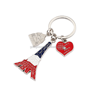 Llaveros de Metal de Recuerdo de Viaje de Francia, Torre Eiffel/Notre Dame de París, Llavero de la Torre Eiffel, Recuerdo de París - Product Image 1