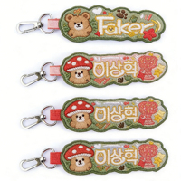 Porte-clés élégant avec logo d'anime, broderie personnalisée double face, porte-clés